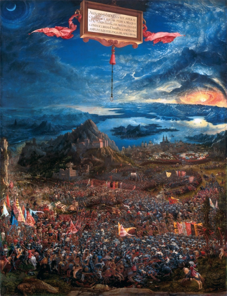 The Battle of Alexander at Issus. Oil painting by the German artist Albrecht Altdorfer (1480-1538). 1529.